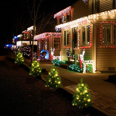 Art déco moderne solaire étanche PVC guirlande lumineuse LED de Noël pour extérieur, lumière de jardin 