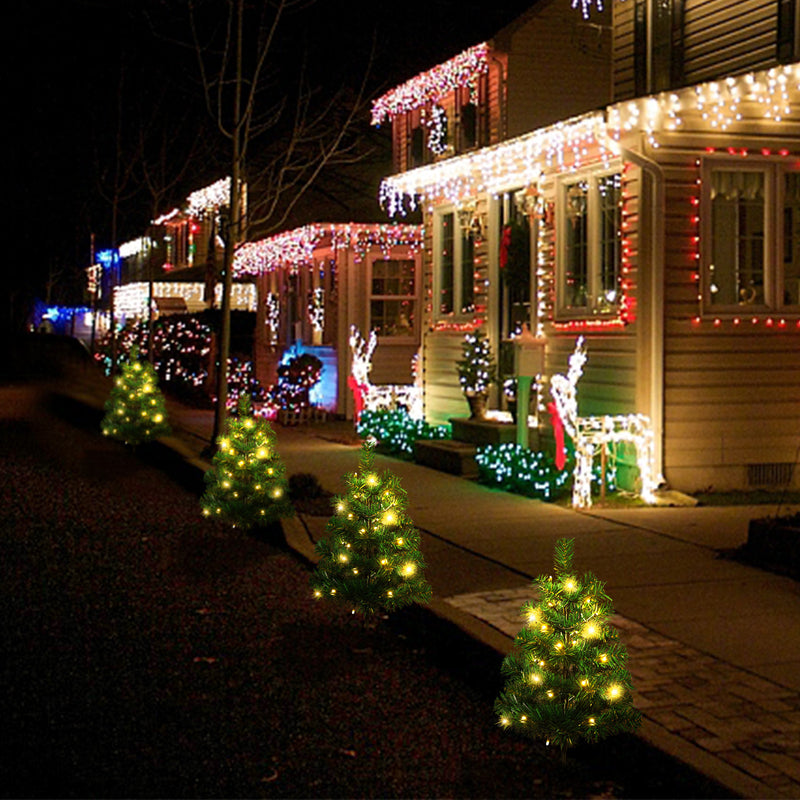 Art déco moderne solaire étanche PVC guirlande lumineuse LED de Noël pour extérieur, lumière de jardin 