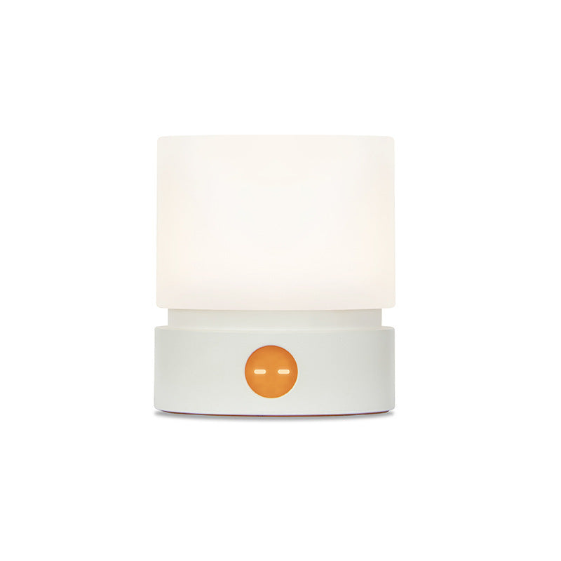 Lámpara de mesa LED cilíndrica de sílice ABS HIPS recargable temporizador nórdico contemporáneo luz nocturna para mesita de noche 