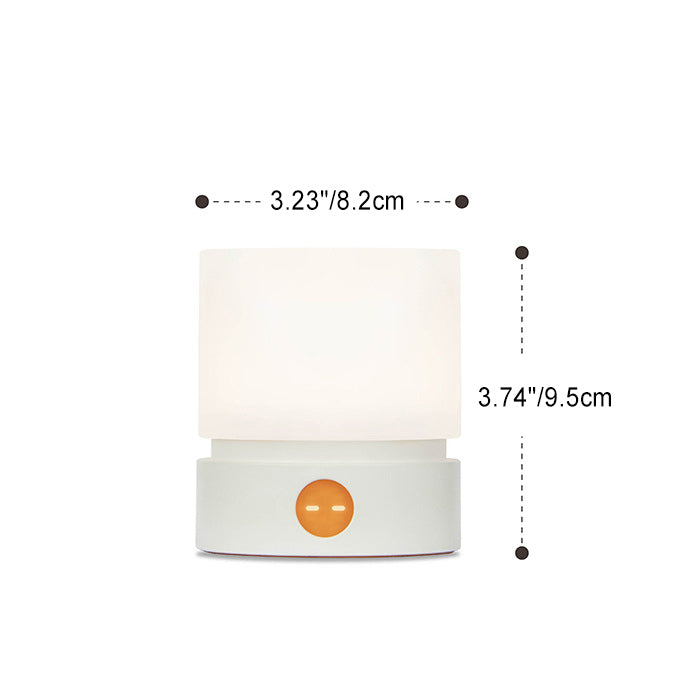 Lámpara de mesa LED cilíndrica de sílice ABS HIPS recargable temporizador nórdico contemporáneo luz nocturna para mesita de noche 