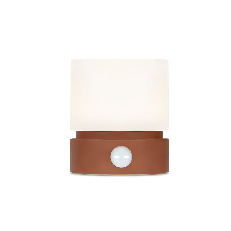 Contemporary Nordic Timer Rechargeable ABS HIPS Silica Cylinder LED Table Lamp Night Light For Bedside