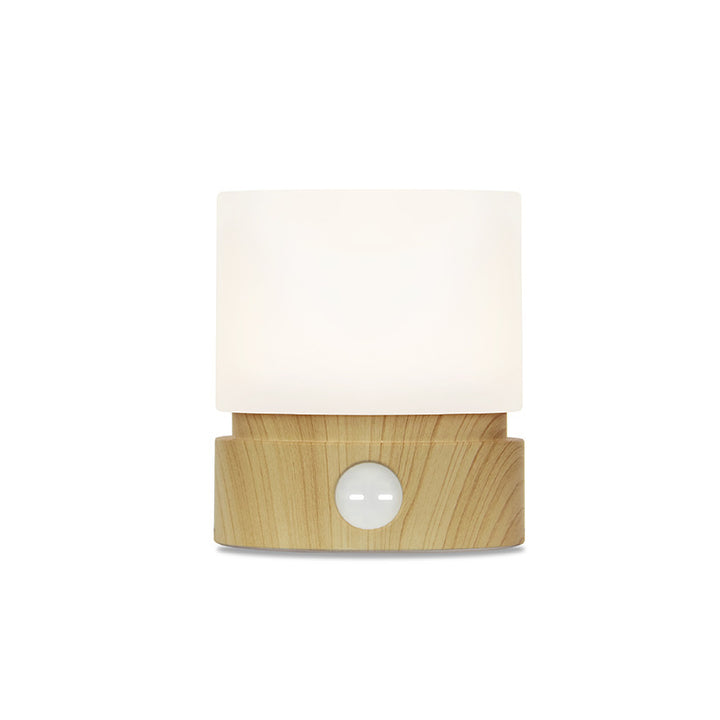 Lámpara de mesa LED cilíndrica de sílice ABS HIPS recargable temporizador nórdico contemporáneo luz nocturna para mesita de noche 