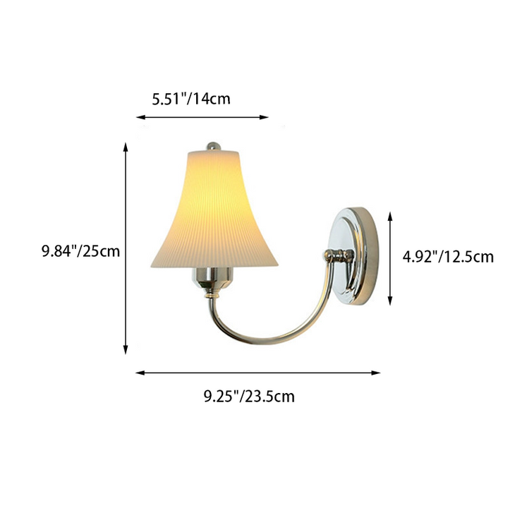 Traditional French Round Iron Ceramic 1-Light Slim Waist-Shaped Wall Sconce Lamp For Bedroom
