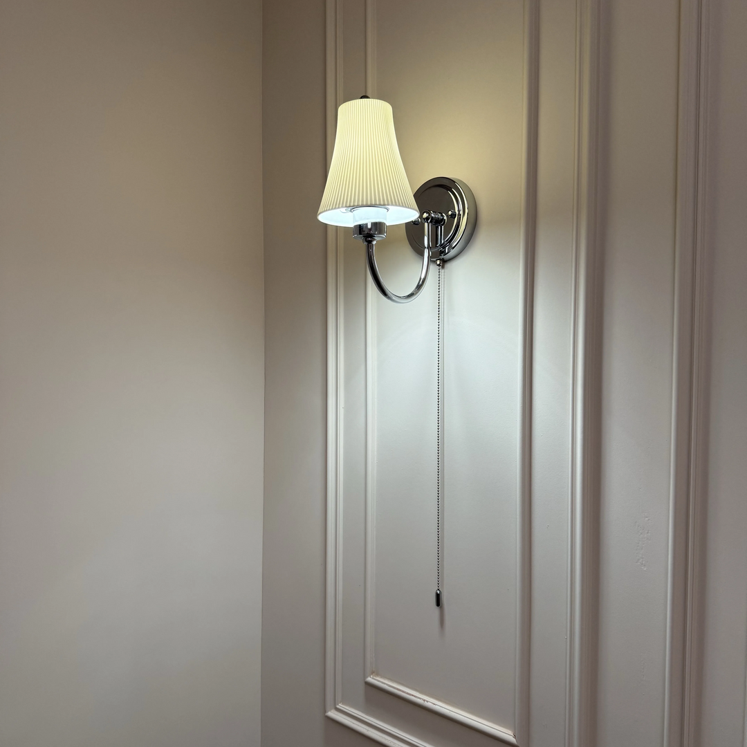 Traditional French Round Iron Ceramic 1-Light Slim Waist-Shaped Wall Sconce Lamp For Bedroom