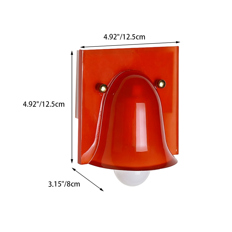 Traditional Vintage Square Resin 1/2-Light Bell-Shaped Wall Sconce Lamp For Bedroom