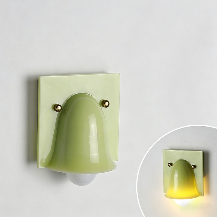 Traditional Vintage Square Resin 1/2-Light Bell-Shaped Wall Sconce Lamp For Bedroom