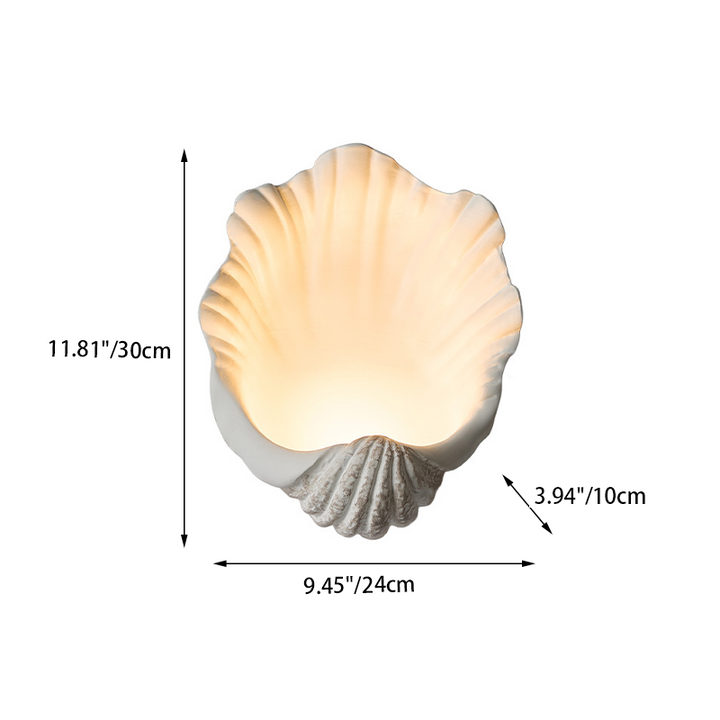 Traditional French Shell-Shaped Resin 1-Light Wall Sconce Lamp For Living Room