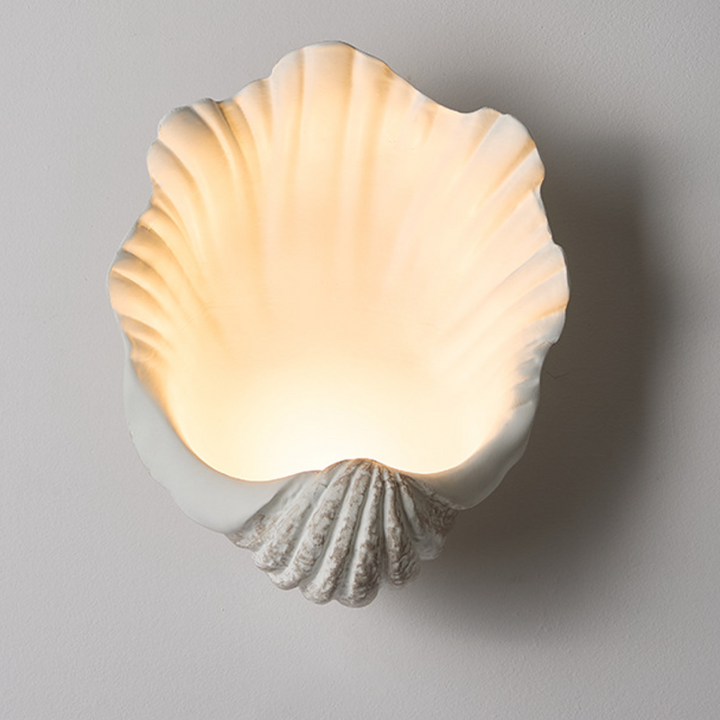 Traditional French Shell-Shaped Resin 1-Light Wall Sconce Lamp For Living Room