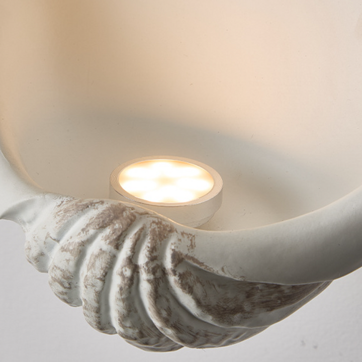 Traditional French Shell-Shaped Resin 1-Light Wall Sconce Lamp For Living Room