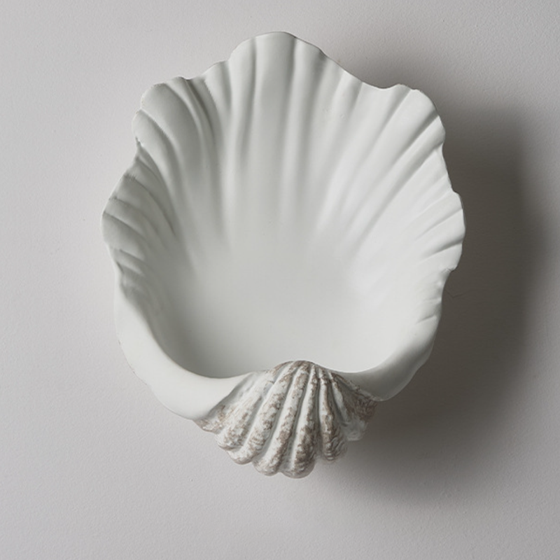 Traditional French Shell-Shaped Resin 1-Light Wall Sconce Lamp For Living Room