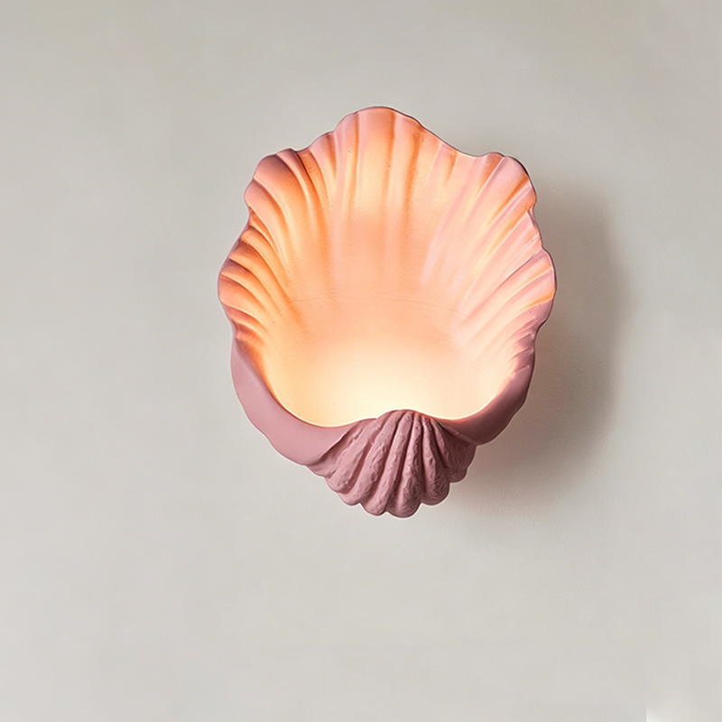 Traditional French Shell-Shaped Resin 1-Light Wall Sconce Lamp For Living Room