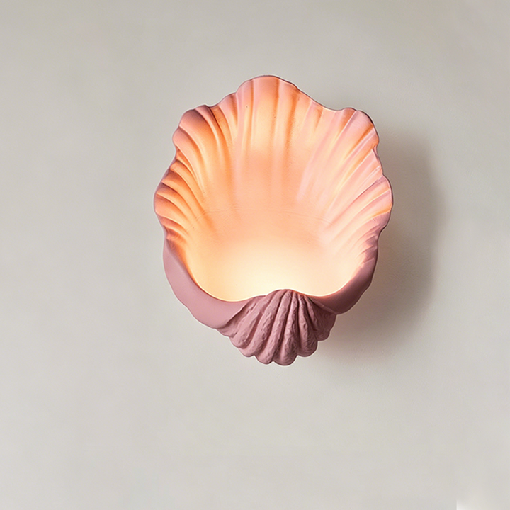 Traditional French Shell-Shaped Resin 1-Light Wall Sconce Lamp For Living Room