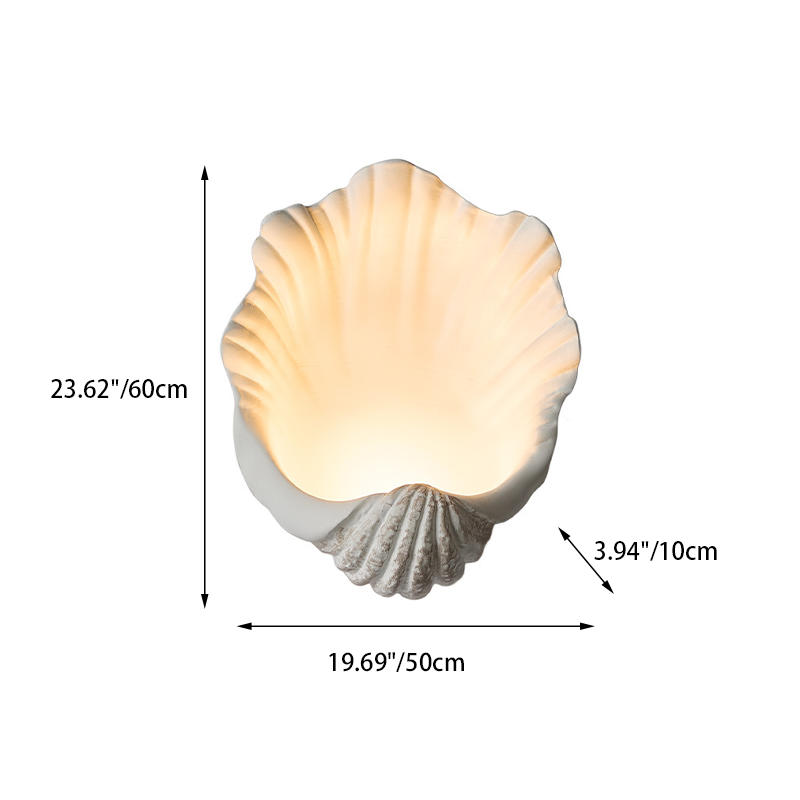 Traditional French Shell-Shaped Resin 1-Light Wall Sconce Lamp For Living Room