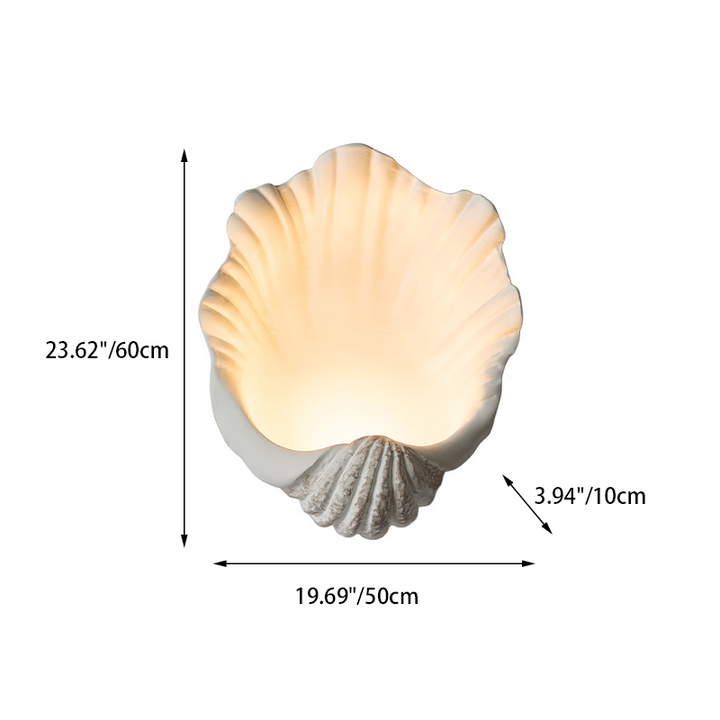 Traditional French Shell-Shaped Resin 1-Light Wall Sconce Lamp For Living Room