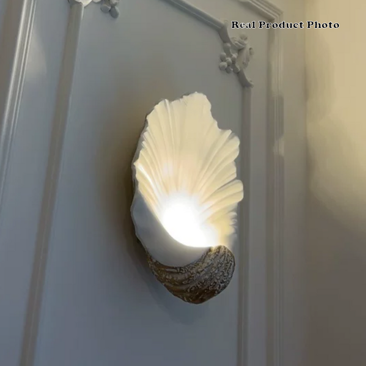 Traditional French Shell-Shaped Resin 1-Light Wall Sconce Lamp For Living Room