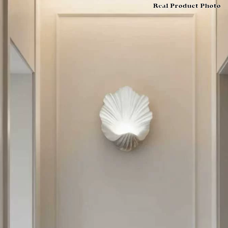 Traditional French Shell-Shaped Resin 1-Light Wall Sconce Lamp For Living Room