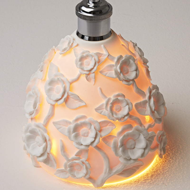 Traditional French Round Floral Relief Resin Iron 1-Light Pendant Light For Living Room