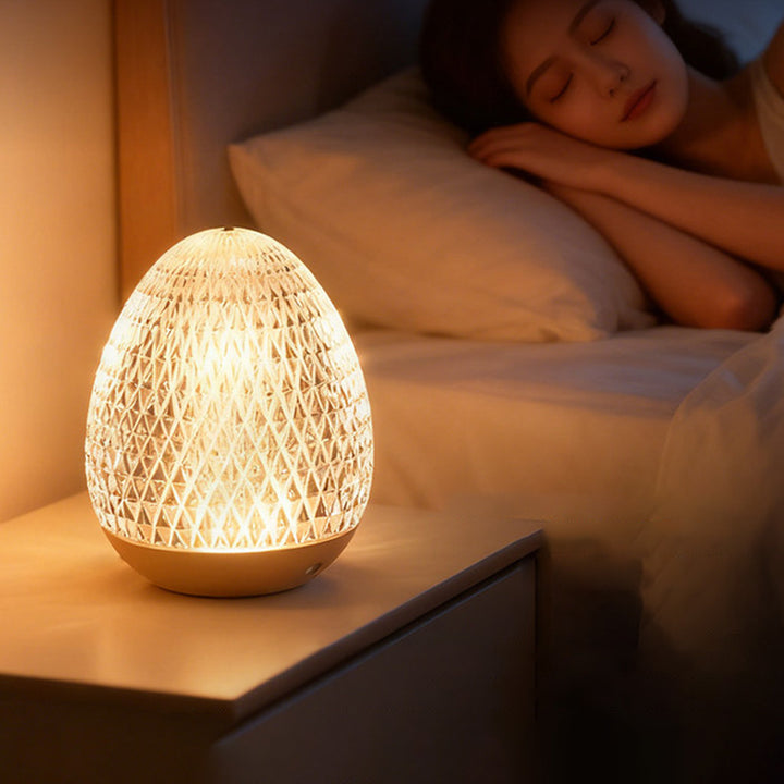 Modern Luxury Round Acrylic Aluminum Alloy LED Table Lamp For Bedroom