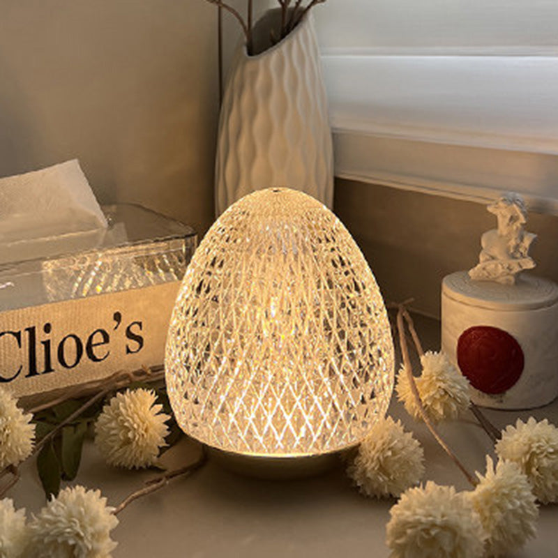 Modern Luxury Round Acrylic Aluminum Alloy LED Table Lamp For Bedroom