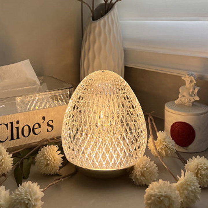 Modern Luxury Round Acrylic Aluminum Alloy LED Table Lamp For Bedroom
