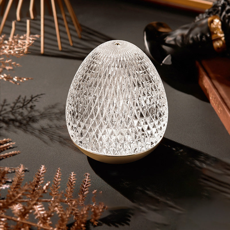 Modern Luxury Round Acrylic Aluminum Alloy LED Table Lamp For Bedroom
