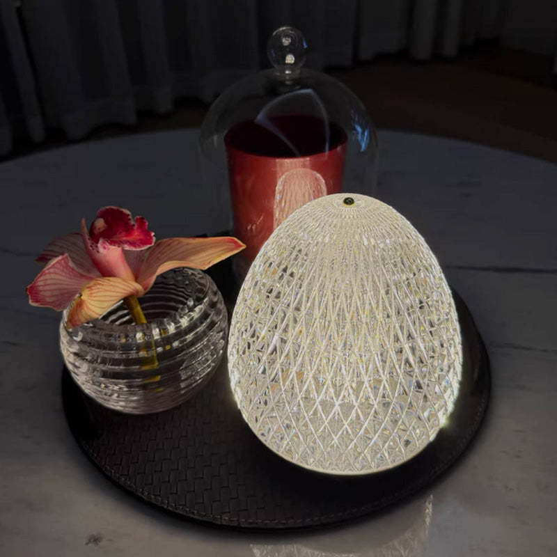 Modern Luxury Round Acrylic Aluminum Alloy LED Table Lamp For Bedroom