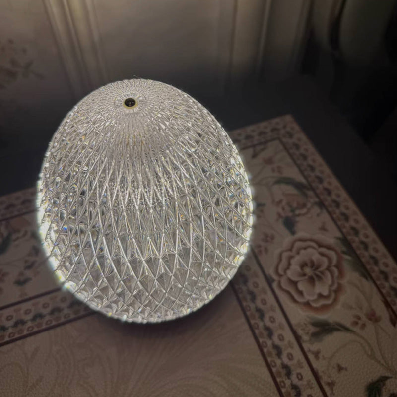 Modern Luxury Round Acrylic Aluminum Alloy LED Table Lamp For Bedroom