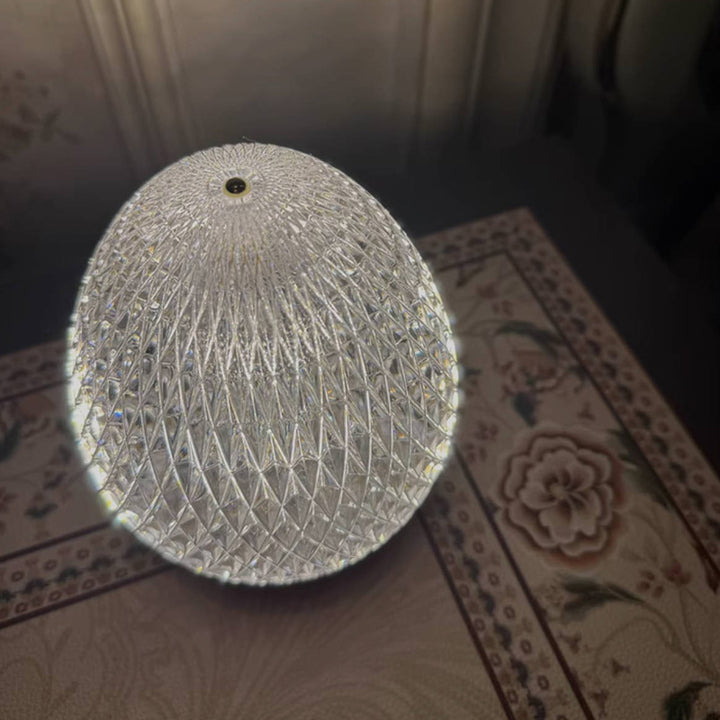 Modern Luxury Round Acrylic Aluminum Alloy LED Table Lamp For Bedroom