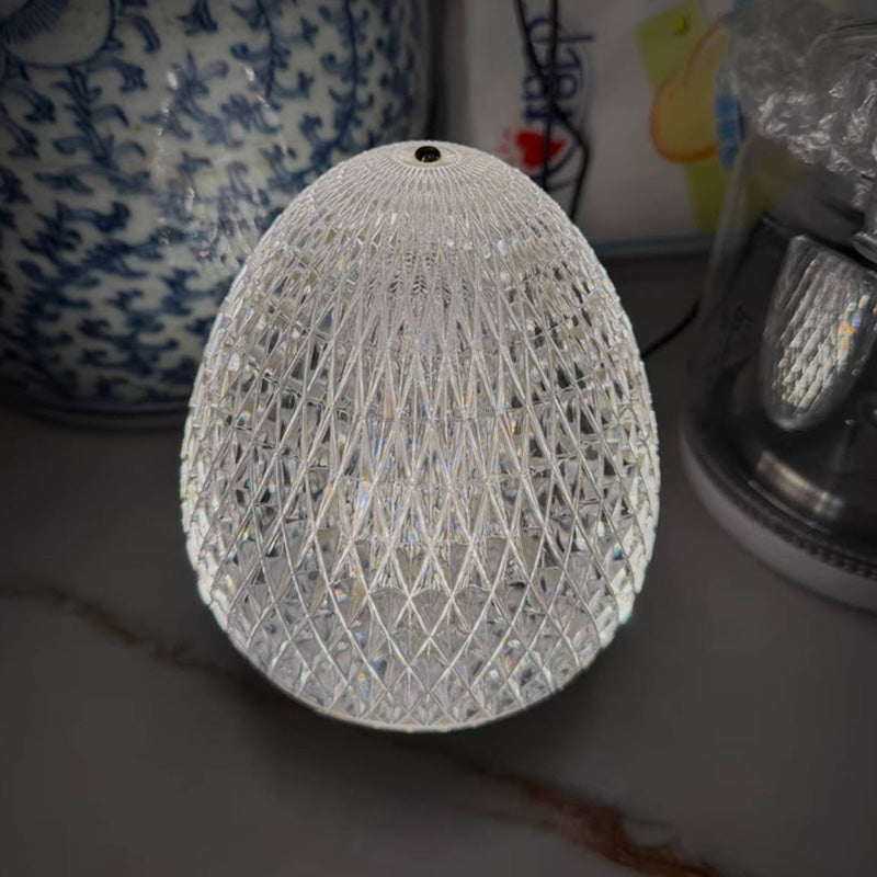 Modern Luxury Round Acrylic Aluminum Alloy LED Table Lamp For Bedroom
