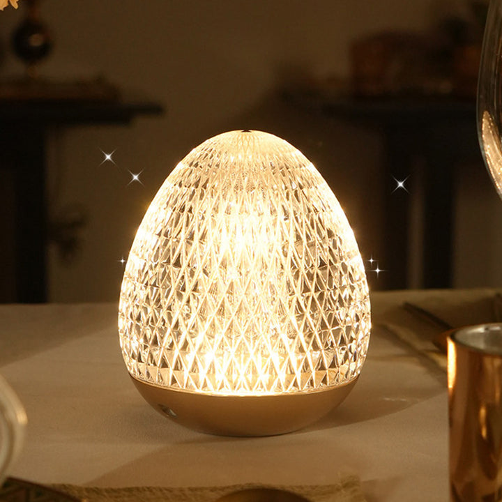 Modern Luxury Round Acrylic Aluminum Alloy LED Table Lamp For Bedroom