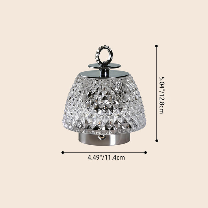 Modern Luxury Round Glass Aluminum Alloy Transparent LED Table Lamp For Bedroom