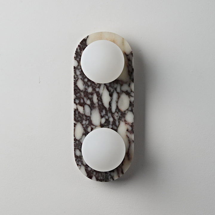 Traditional French Oval Glass Marble 1/2-Light Wall Sconce Lamp For Entryway
