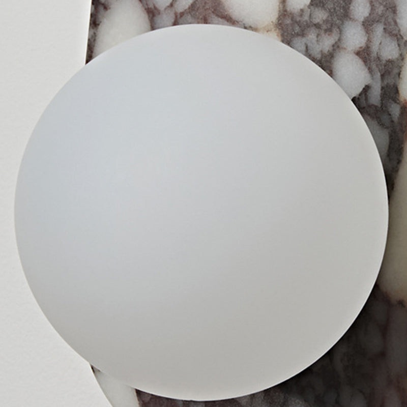 Traditional French Oval Glass Marble 1/2-Light Wall Sconce Lamp For Entryway