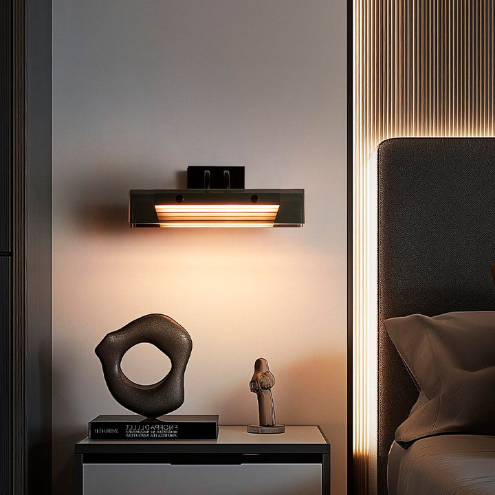Moderne minimalistische rechteckige Acryl-Aluminium-Eisen-LED-Wandleuchte für das Schlafzimmer 