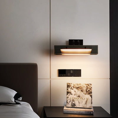 Modern Minimalist Rectangular Acrylic Aluminum Iron LED Wall Sconce Lamp for Bedroom