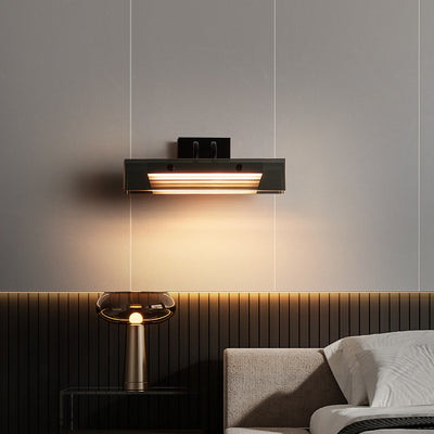 Modern Minimalist Rectangular Acrylic Aluminum Iron LED Wall Sconce Lamp for Bedroom