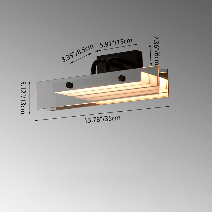 Moderne minimalistische rechteckige Acryl-Aluminium-Eisen-LED-Wandleuchte für das Schlafzimmer 