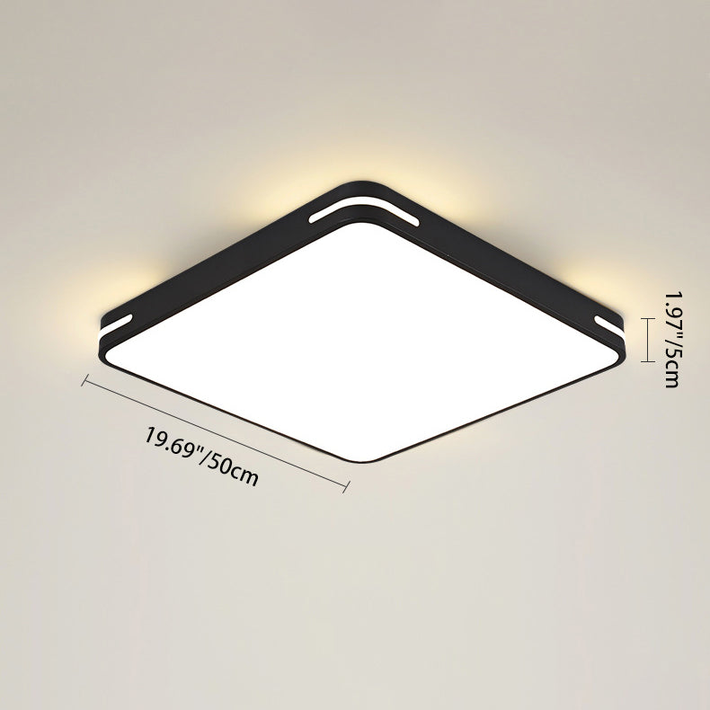 Luz de techo de montaje empotrado LED cuadrada de hierro acrílico de simplicidad moderna para dormitorio 