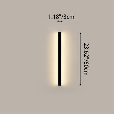 Modern Minimalist Rectangular Aluminum PVC LED Wall Sconce Lamp For Bedroom