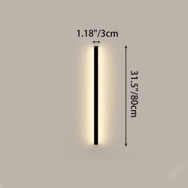 Modern Minimalist Rectangular Aluminum PVC LED Wall Sconce Lamp For Bedroom