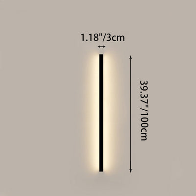 Modern Minimalist Rectangular Aluminum PVC LED Wall Sconce Lamp For Bedroom