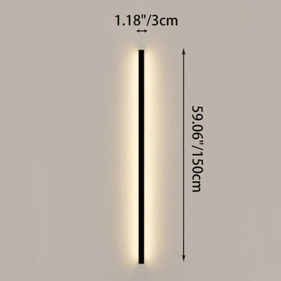 Modern Minimalist Rectangular Aluminum PVC LED Wall Sconce Lamp For Bedroom