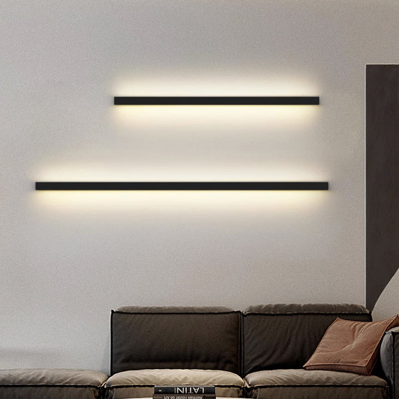 Modern Minimalist Rectangular Aluminum PVC LED Wall Sconce Lamp For Bedroom