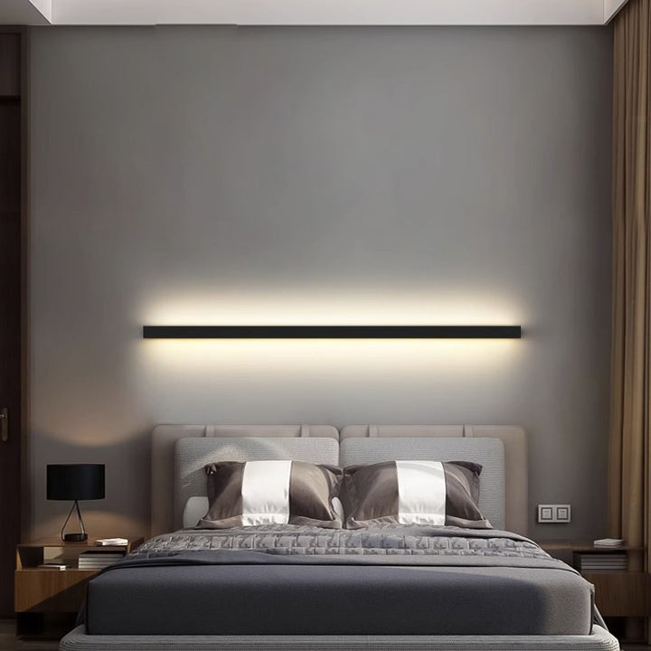 Moderne minimalistische rechteckige Aluminium-PVC-LED-Wandleuchte für das Schlafzimmer 