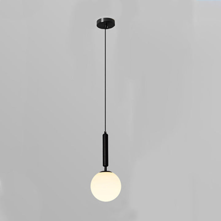 Traditional Vintage Round Ball Iron Glass 1-Light Pendant Light For Bedroom