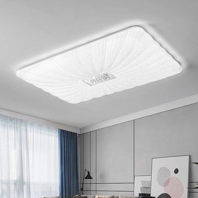 Modern Minimalist Rectangle Iron PVC LED Flush Mount Ceiling Light For Living Room
