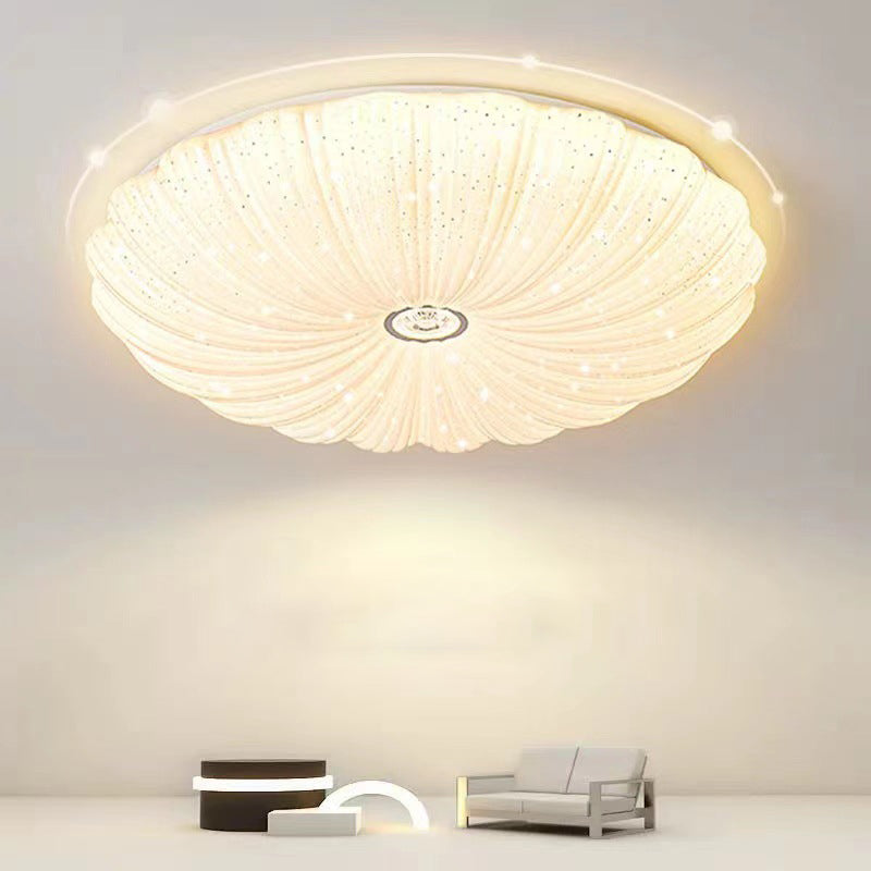 Moderne minimalistische runde Blumen Eisen PVC LED Deckenleuchte für das Wohnzimmer 