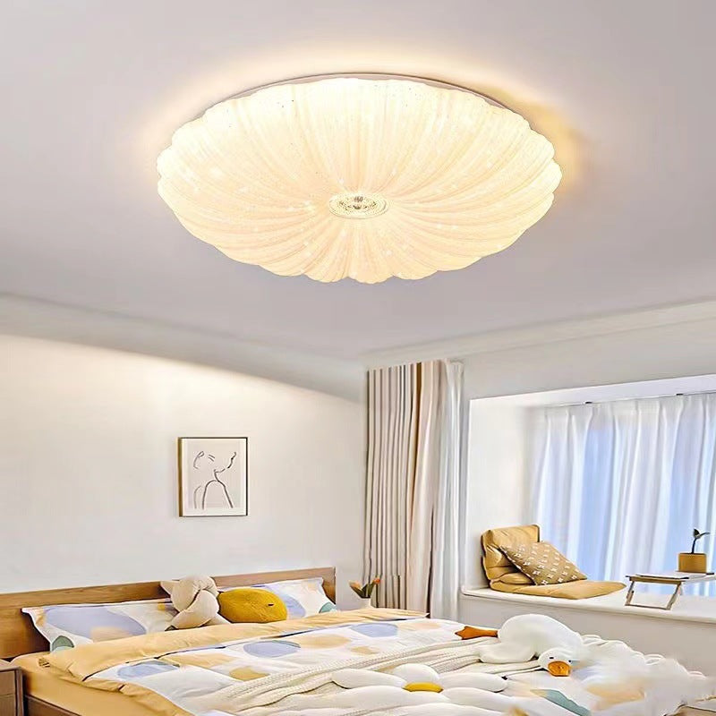 Moderne minimalistische runde Blumen Eisen PVC LED Deckenleuchte für das Wohnzimmer 