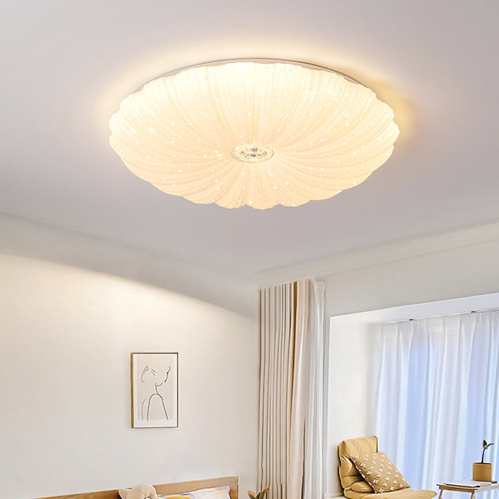 Moderne minimalistische runde Blumen Eisen PVC LED Deckenleuchte für das Wohnzimmer 