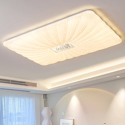 Modern Minimalist Rectangle Iron PVC LED Flush Mount Ceiling Light For Living Room